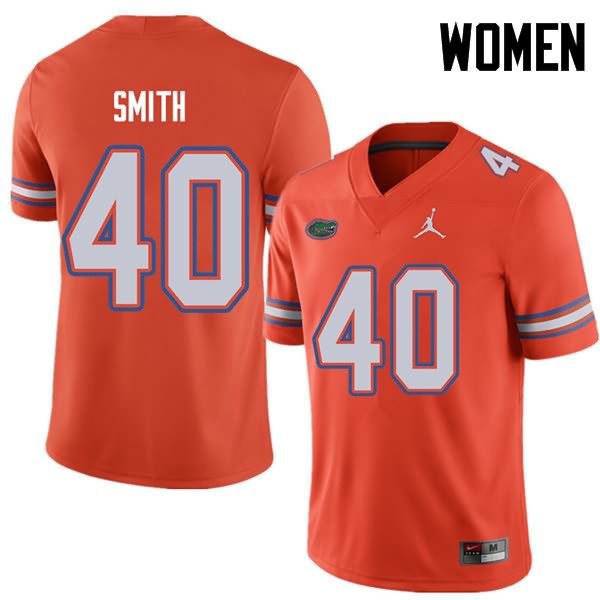 NCAA Florida Gators Nick Smith Women's #40 Jordan Brand Orange Stitched Authentic College Football Jersey EKU6664PN